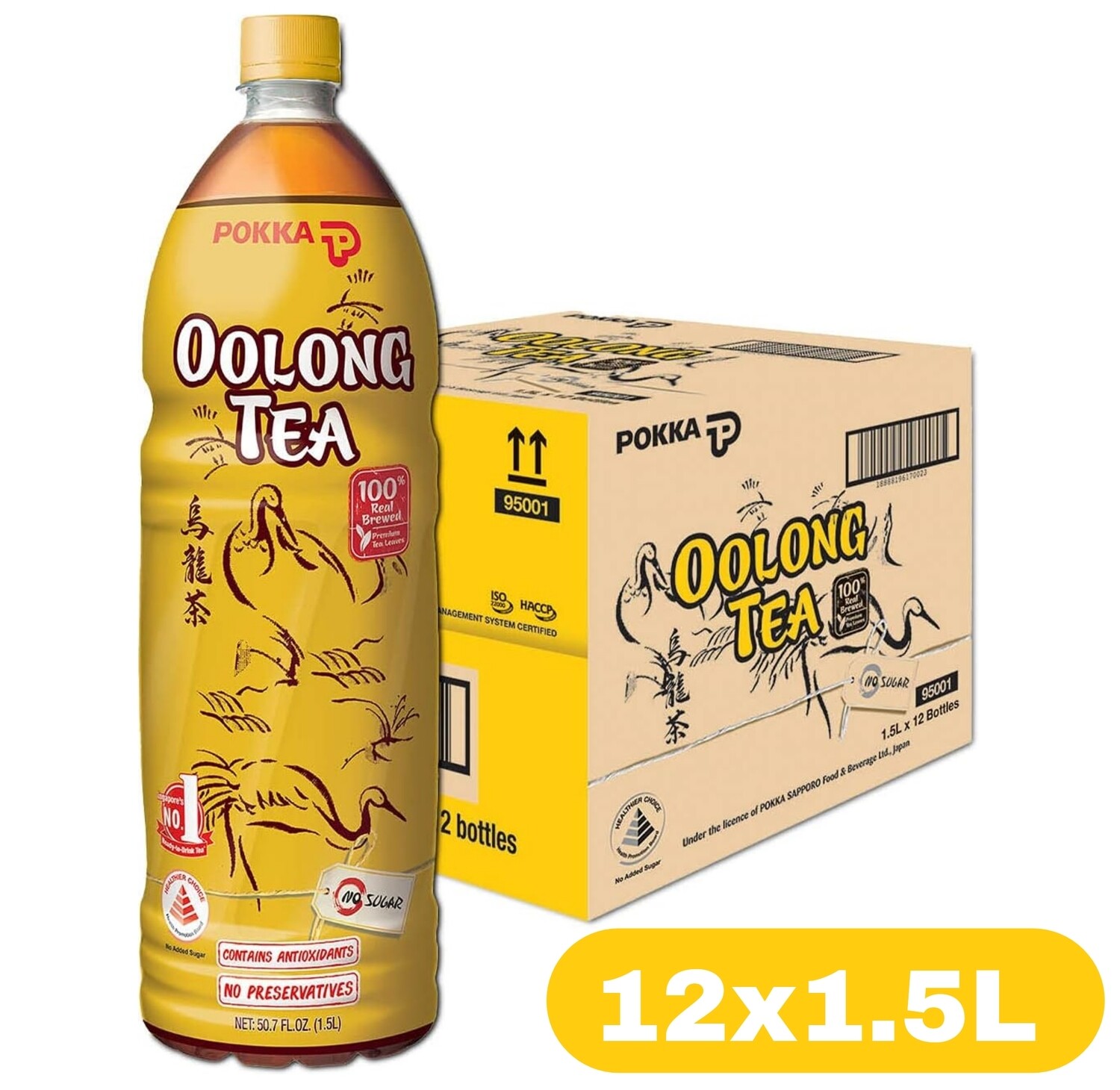 Pokka Oolong Tea Flavor Drink 12 Bottles 1.5L
