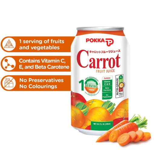Pokka Carrot Fruit Juice Drink. Single Pack 300mL