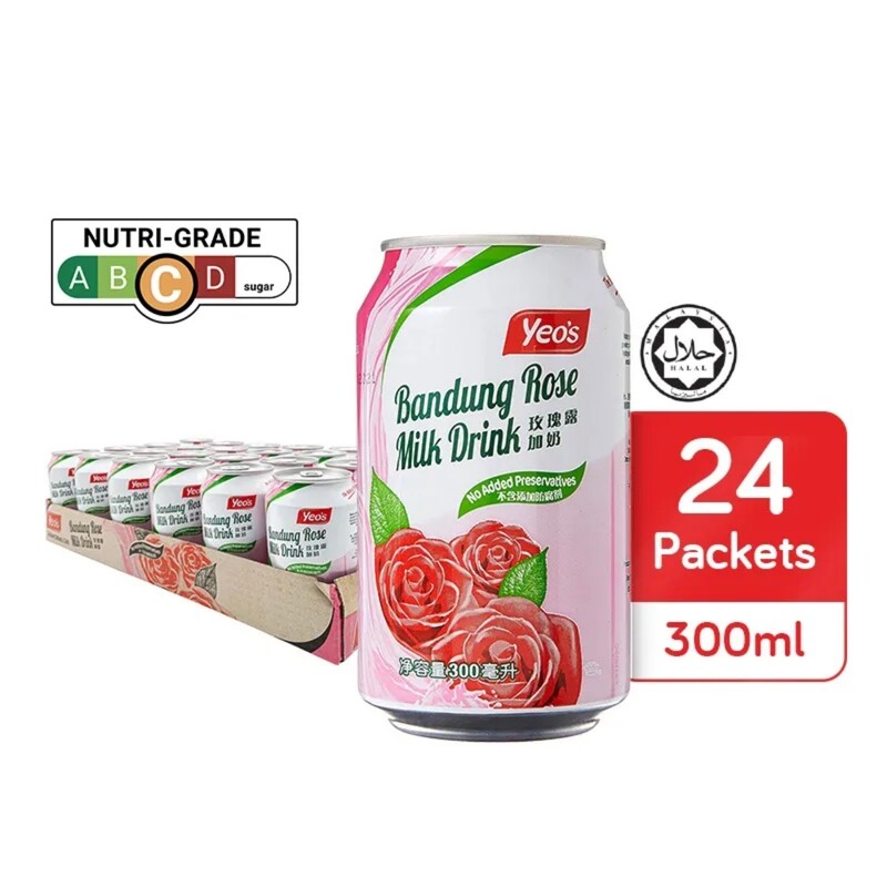 Yeo's Bandung Rose Milk. 24 Pack 300mL