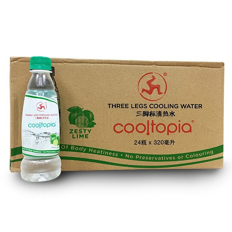 Three Legs Cooling Water Lime, 24 Pack 320mL