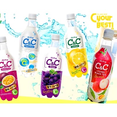 C&amp;C Sparkling Drink 500mL 3 Bottles Choose Your Own Flavor