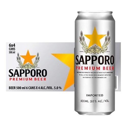 Sapporo Premium Beer. 24 Pack 500ml