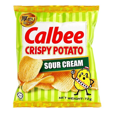 Calbee Crispy Potato Chips Sour Cream 72g