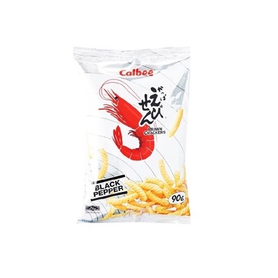 Calbee Prawn Cracker Black Pepper 90G [Japanese] (Halal)