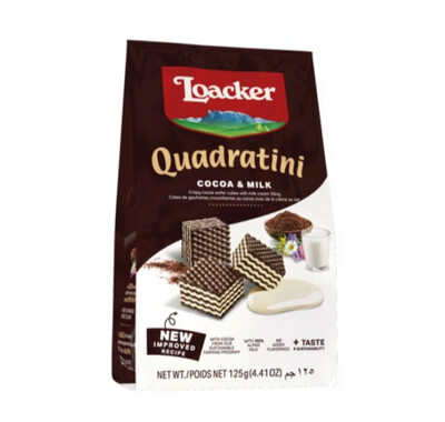 Loacker Quadatini Cocoa &amp; Milk 125g
