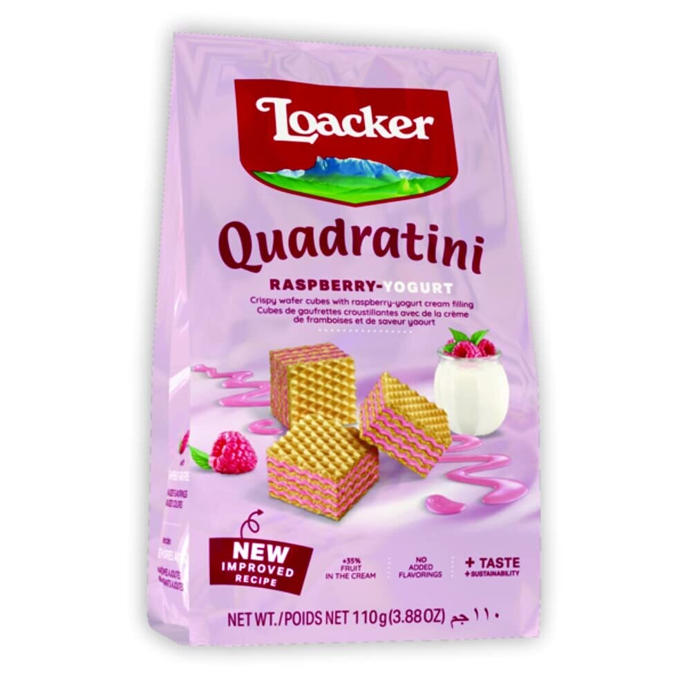 Loacker Quadratini Raspberry-Yogurt Bag 110g