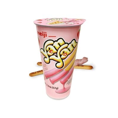 Meiji Yan Yan Dipping Sticks, Strawberry Crème 50g