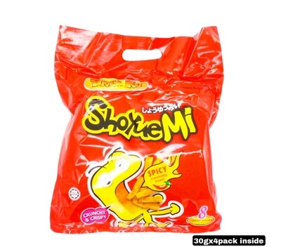 Snek Ku Shoyue Mi Spicy Japanese Noodles Snack 30g 4pcs inside