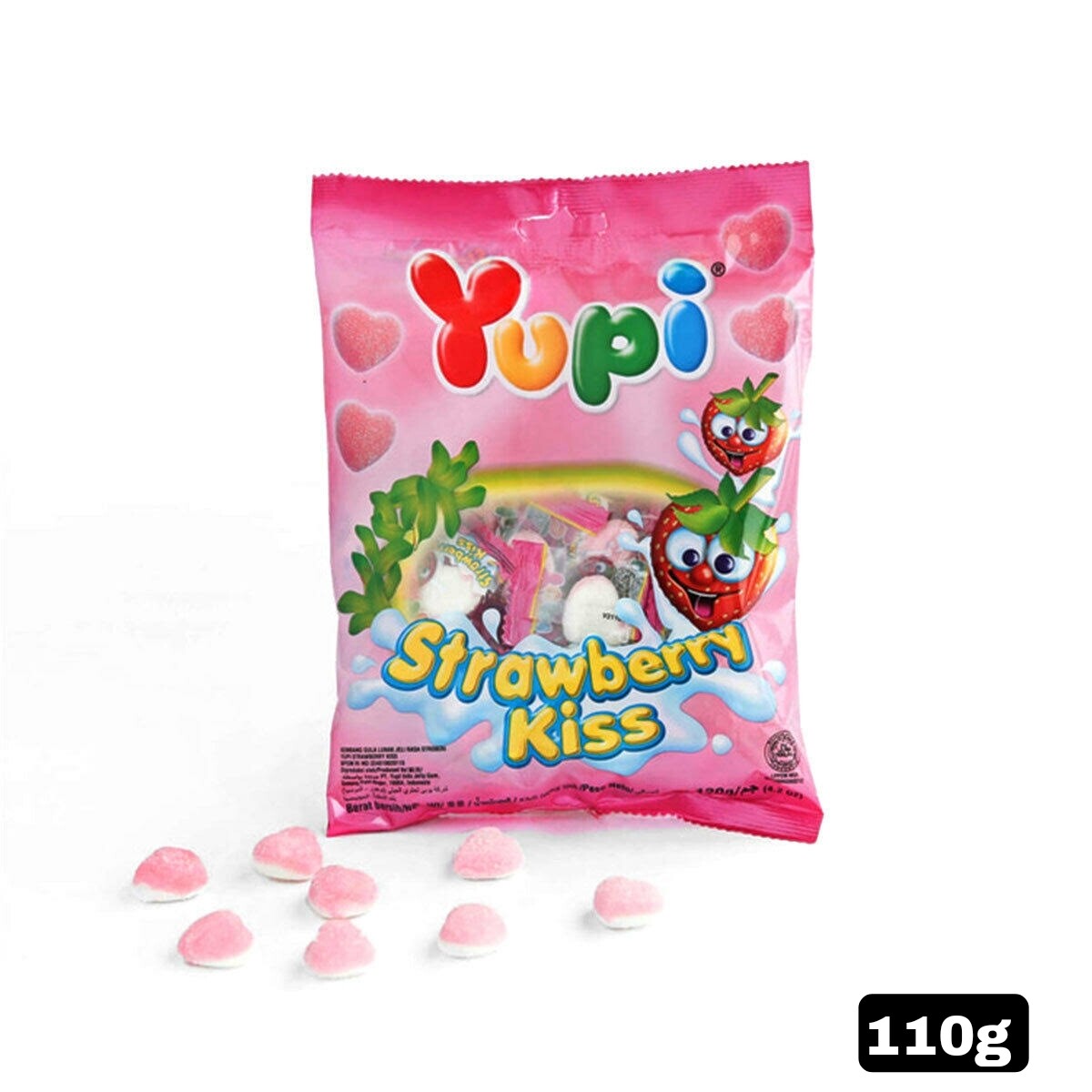 Yupi Strawberry Kiss Gummy Candy 110g