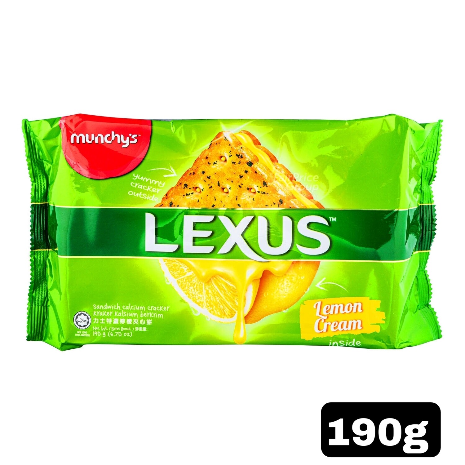 Munchy&#39;s Lexus Lemon Sandwich Calcium Cracker 190g