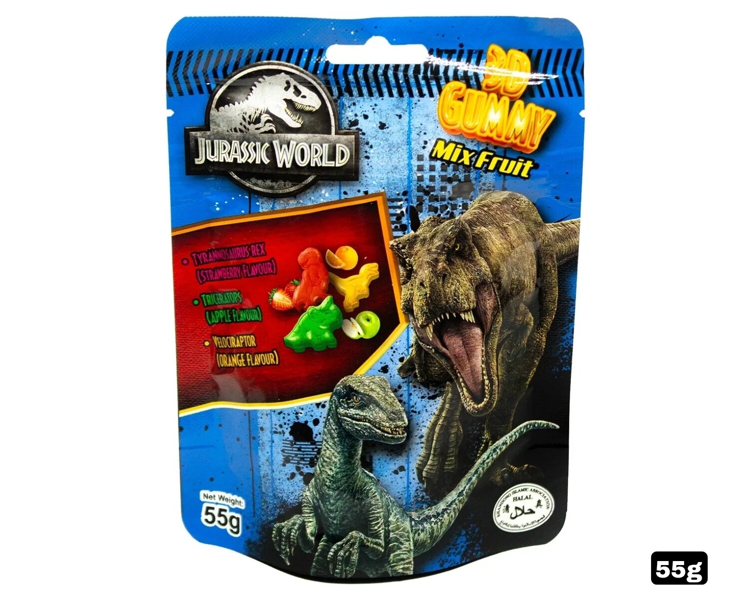 Jurassic World 3D Gummy Candy Dinosaur 55g