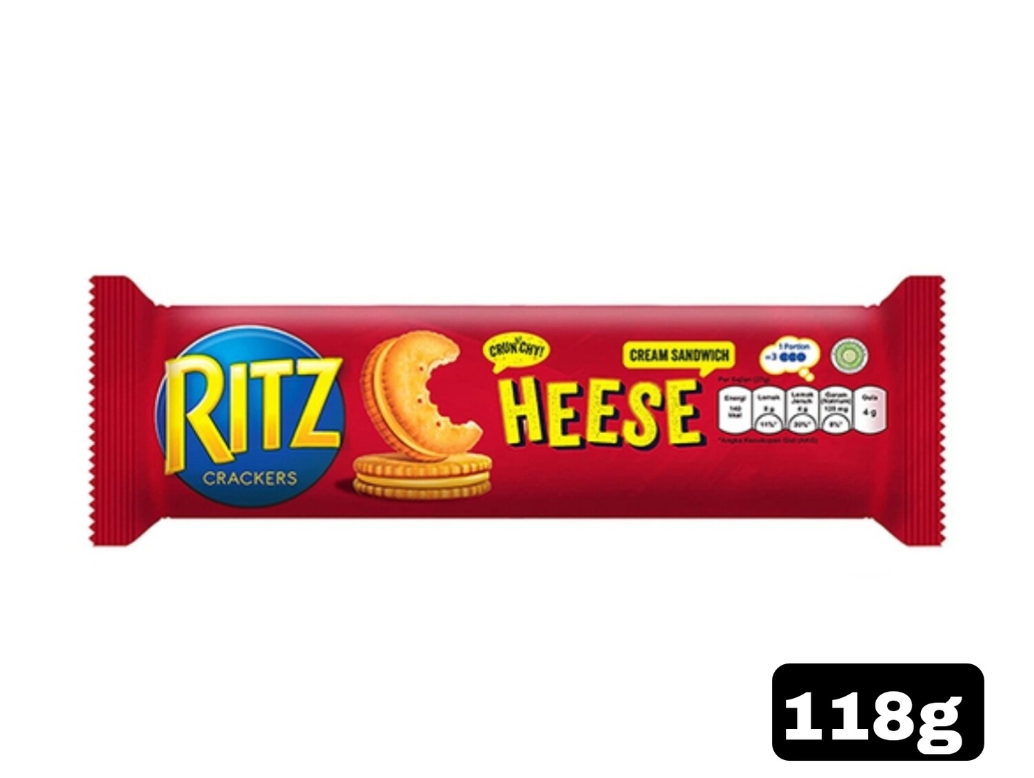 Ritz Cheese Cream Sandwich Cracker Biscuits 118g