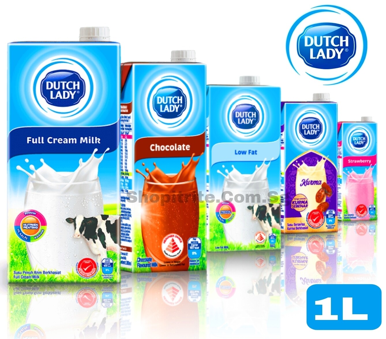 Dutch Lady Milk 1L 2 Pack Choose Your  Own Flavor