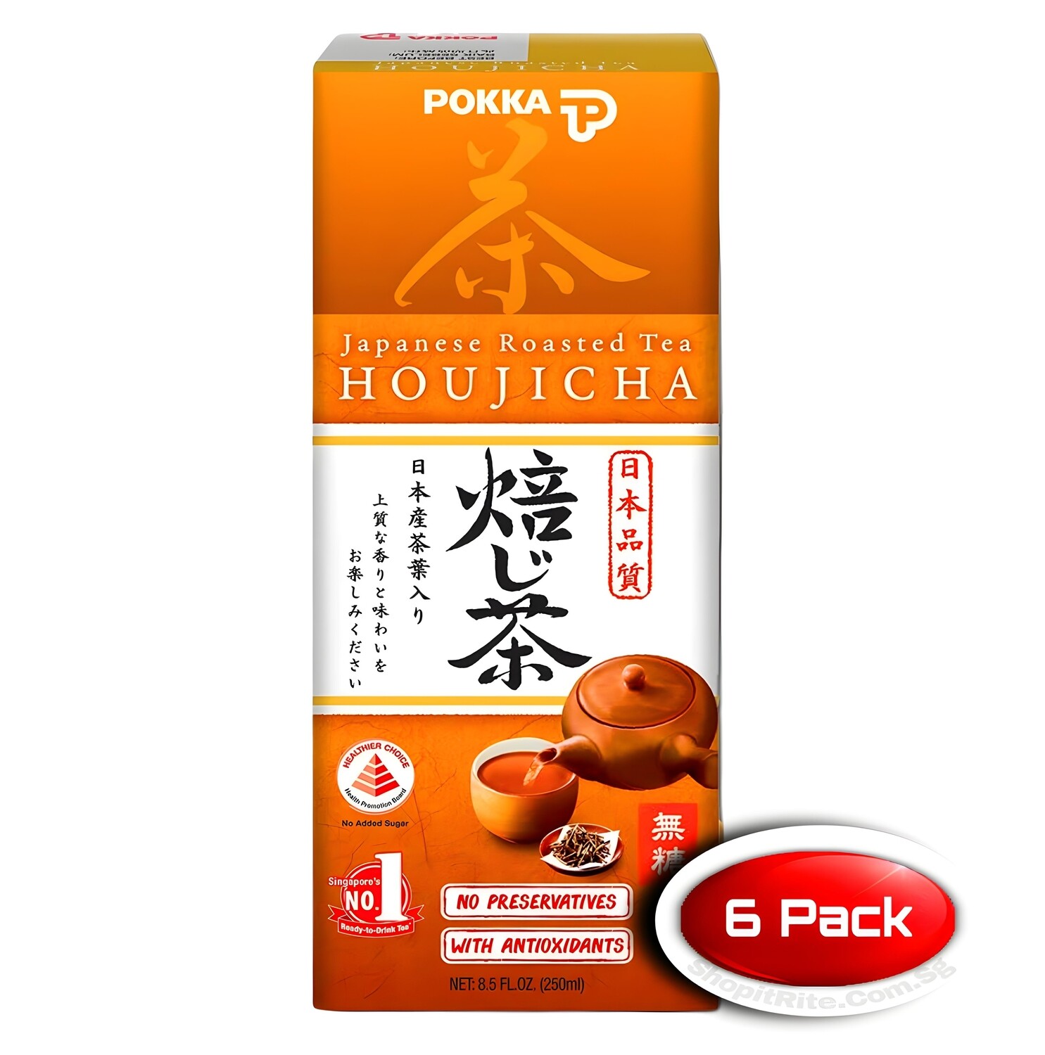 Pokka Houjicha Tea 250mL 6 Pack
