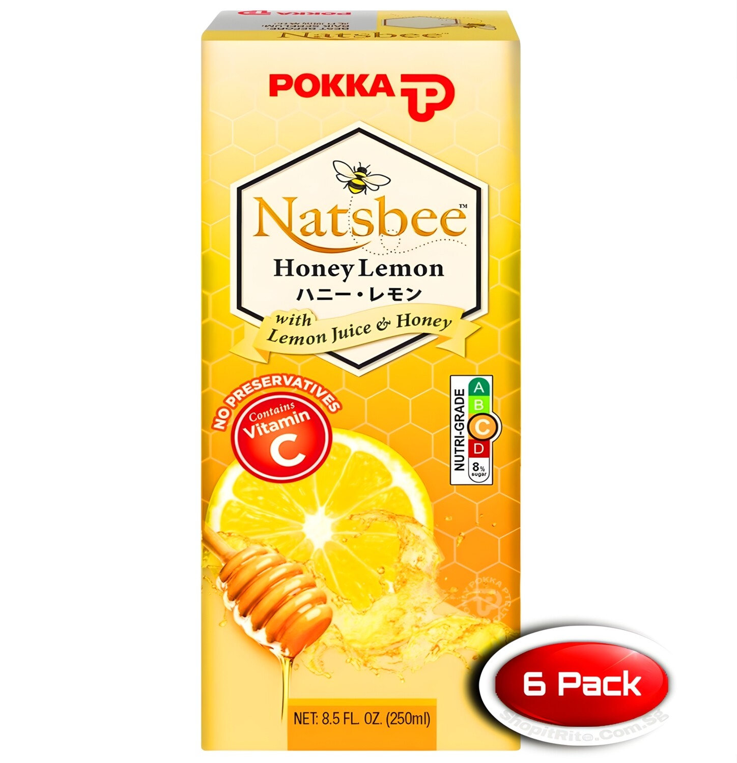 Pokka Natsbee Honey Lemon 250mL 6 Pack
