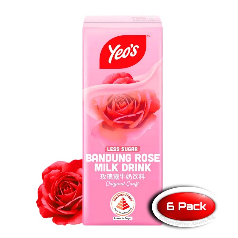 Yeo’s Bandung Rose Milk 250mL 6 Pack