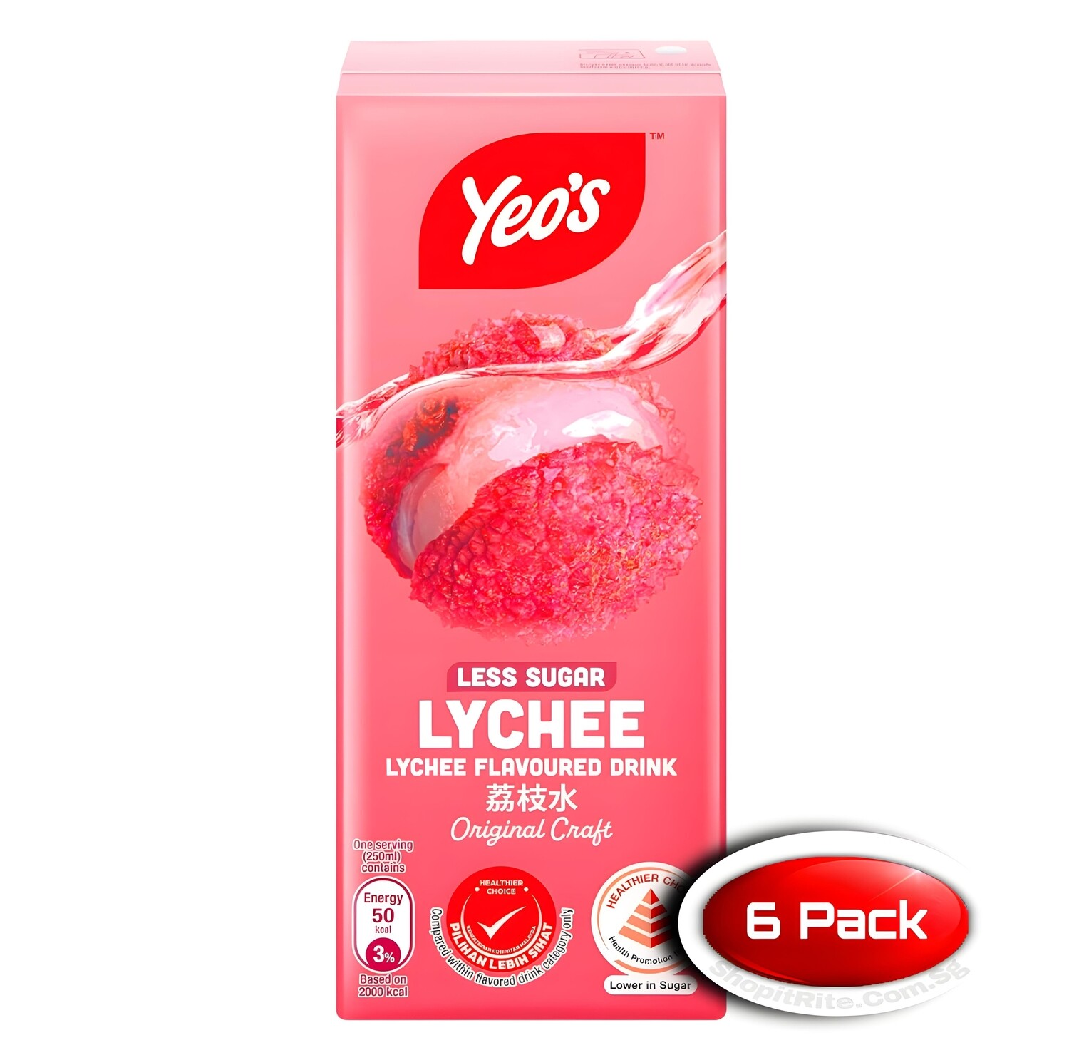 Yeo&#39;s Lychee Packet Drink 250mL 6 Pack