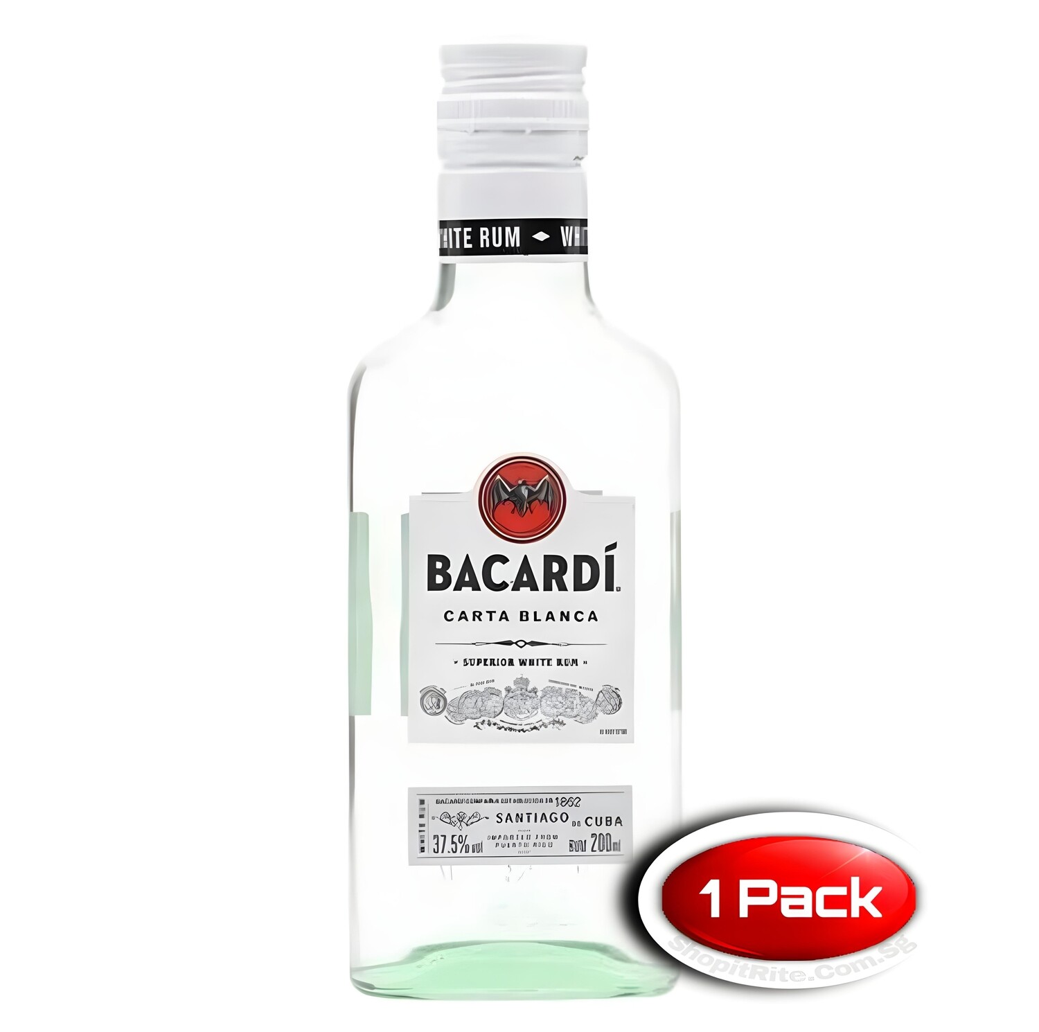Bacardi Carta Blanca 200mL 37.5% Single Bottle