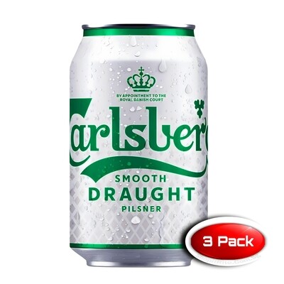 Carlsberg Draught Smooth 320mL 3 Cans
