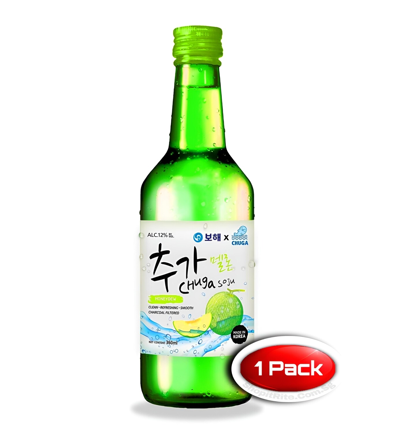 Chuga Soju Honeydew 360ml Single Bottle