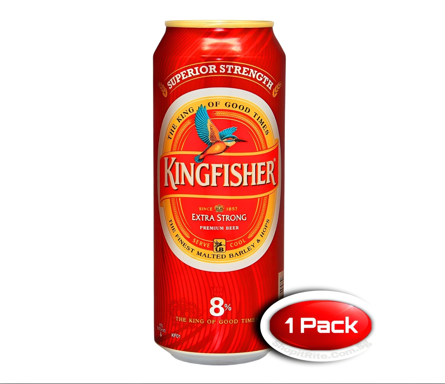 Kingfisher Premium Extra Strong Lager Beer 490ml Single Pack