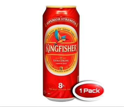 Kingfisher Premium Extra Strong Lager Beer 490ml Single Pack
