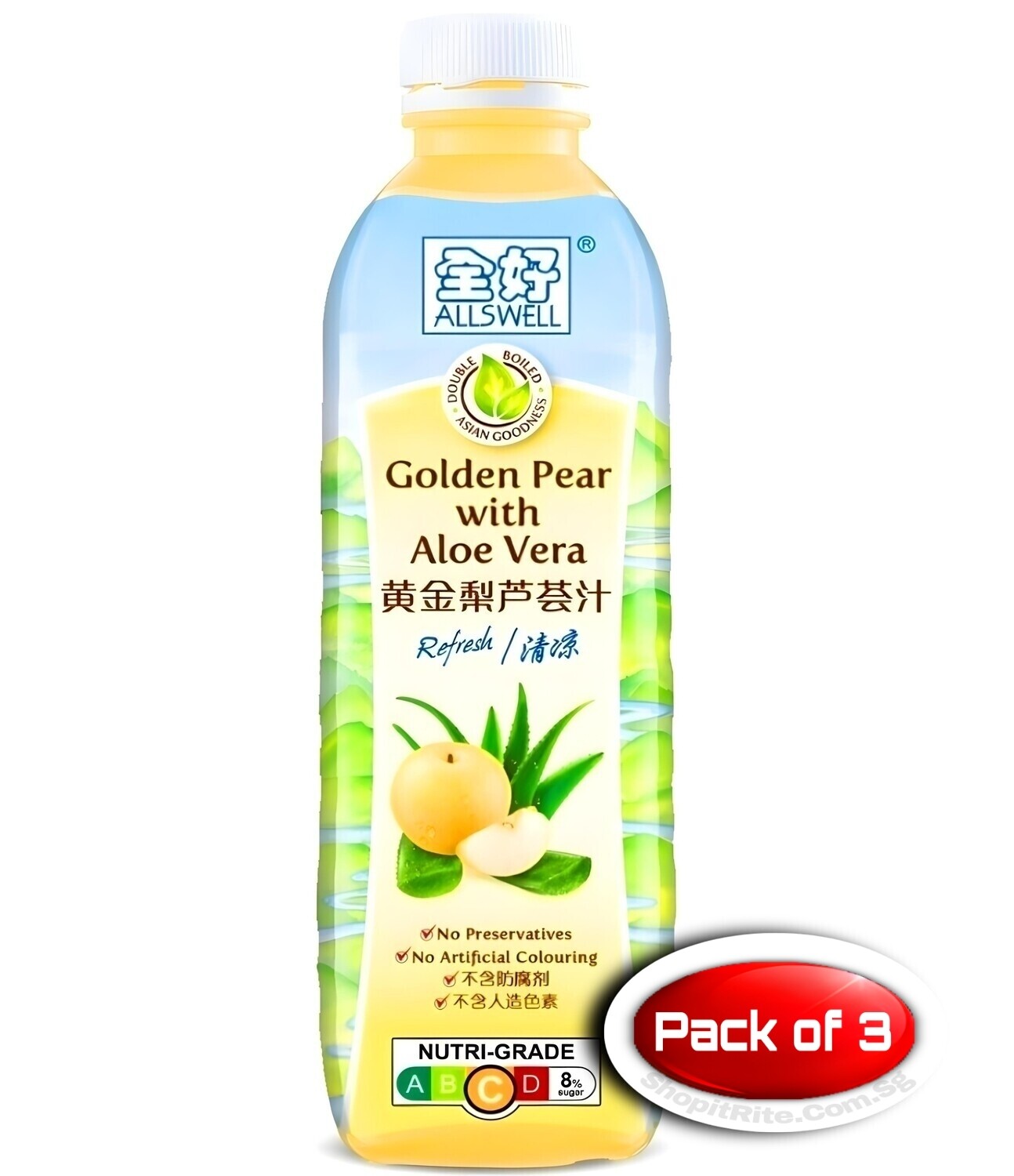 Allswell Golden Pear With Aloe Vera 500mL 3 Bottles