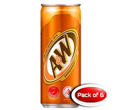 A&amp;W Sarsaparilla Root Beer 320mL 6 Cans