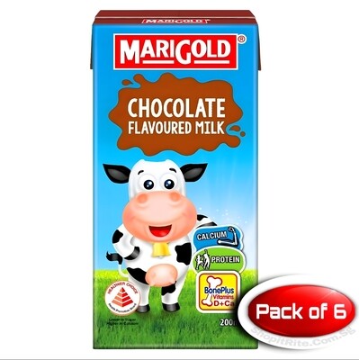 MARIGOLD Chocolate UHT Milk 200mL 6 Pack