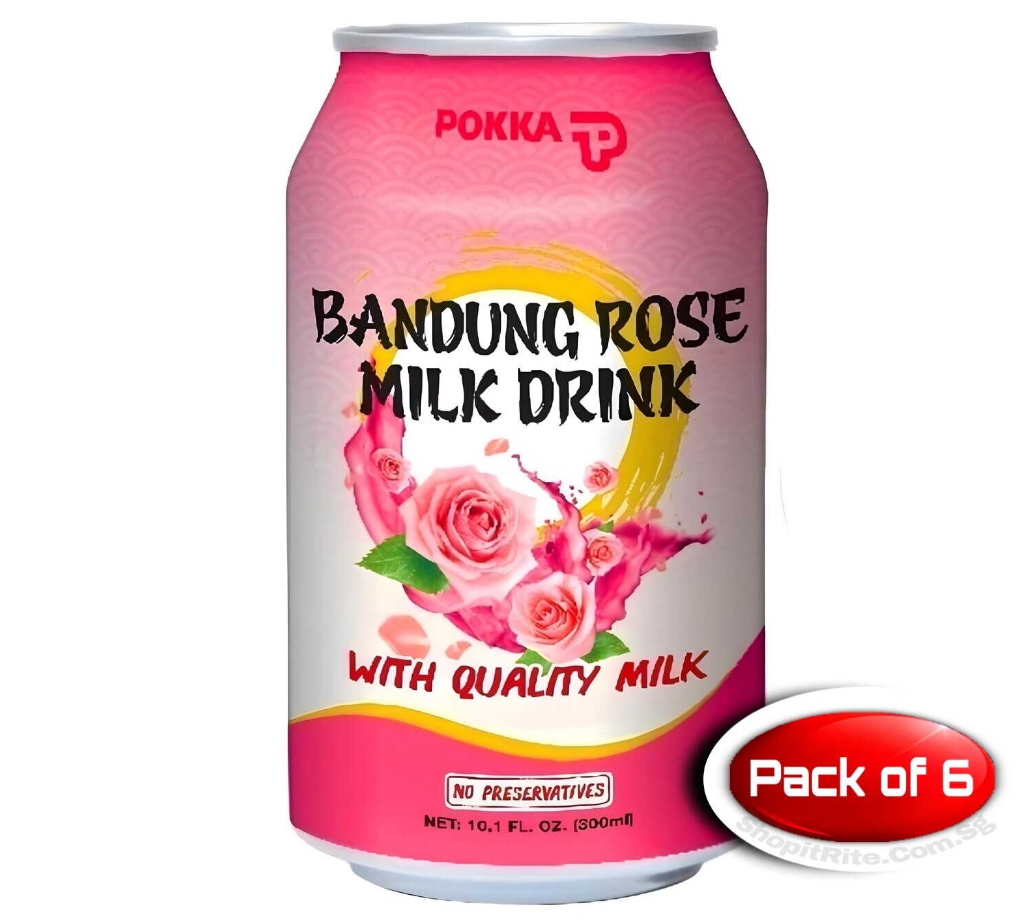 Pokka Bandung Rose Milk 300mL 6 Cans