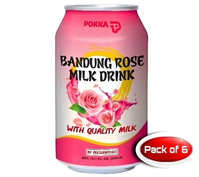 Pokka Bandung Rose Milk 300mL 6 Cans