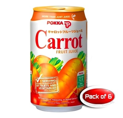 Pokka Carrot Fruit Juice 300mL 6 Cans