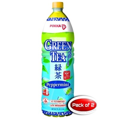 Pokka Green Peppermint Tea 1.5L 2 Bottles