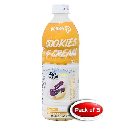 Pokka Cookies Cream Milk Tea 500mL 3 Bottles