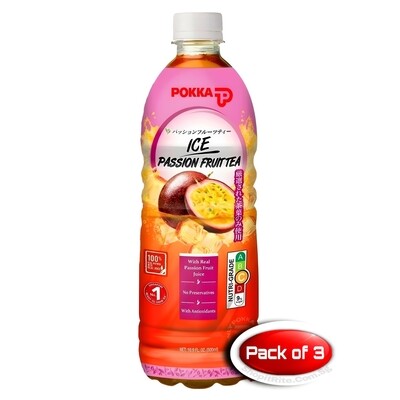 Pokka ice Passionfruit Tea 500mL 3 Bottles