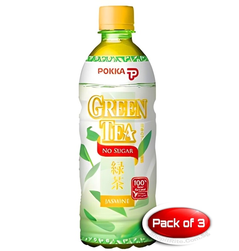 Pokka Jasmine Green Tea No Sugar Tea 500mL 3 Bottles