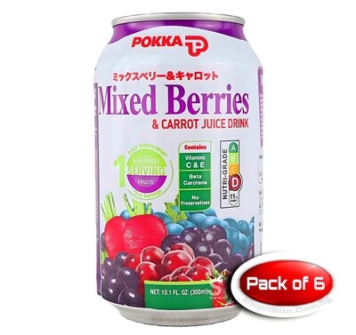 Pokka Mixed Berries &amp; Carrot Juice 300mL 6 Cans