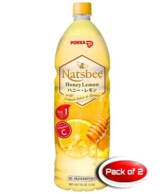 Pokka Natsbee Honey Lemon 1.5L 2 Bottles