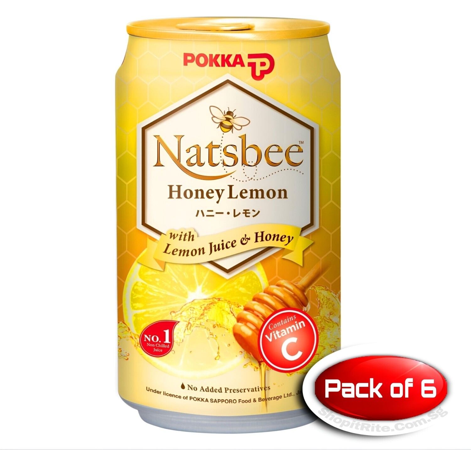 Pokka Natsbee Honey Lemon 300mL 6 Cans