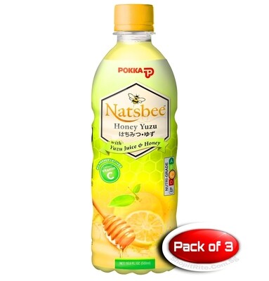 Pokka Natsbee Honey Yuzu 500mL 3 Bottles