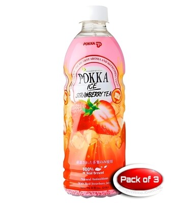 Pokka Strawberry Ice Tea 500mL 3 Bottles