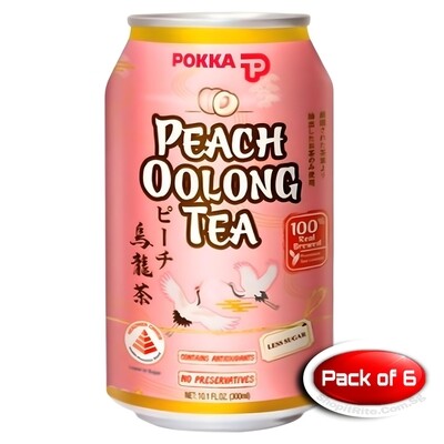 Pokka Peach Oolong Tea 300mL 6 Cans