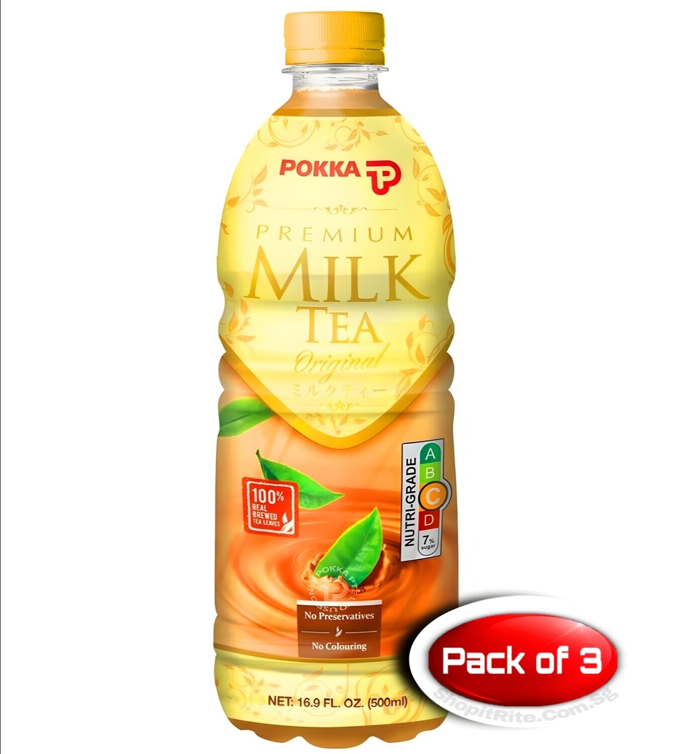 Pokka Premium Milk Tea Original 500ml 3 Bottles