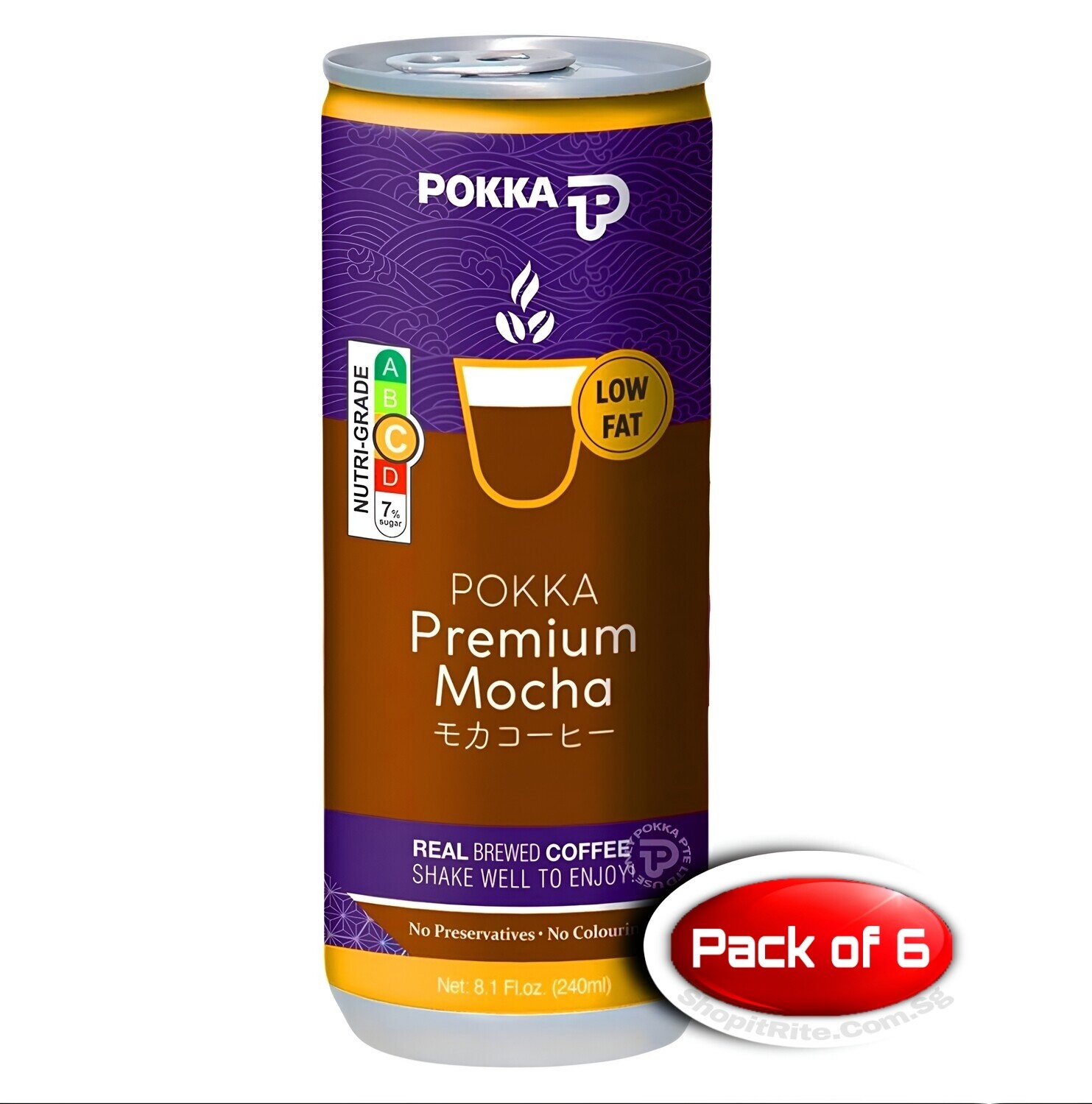 POKKA Premium Mocha Coffee 240mL 6 Cans