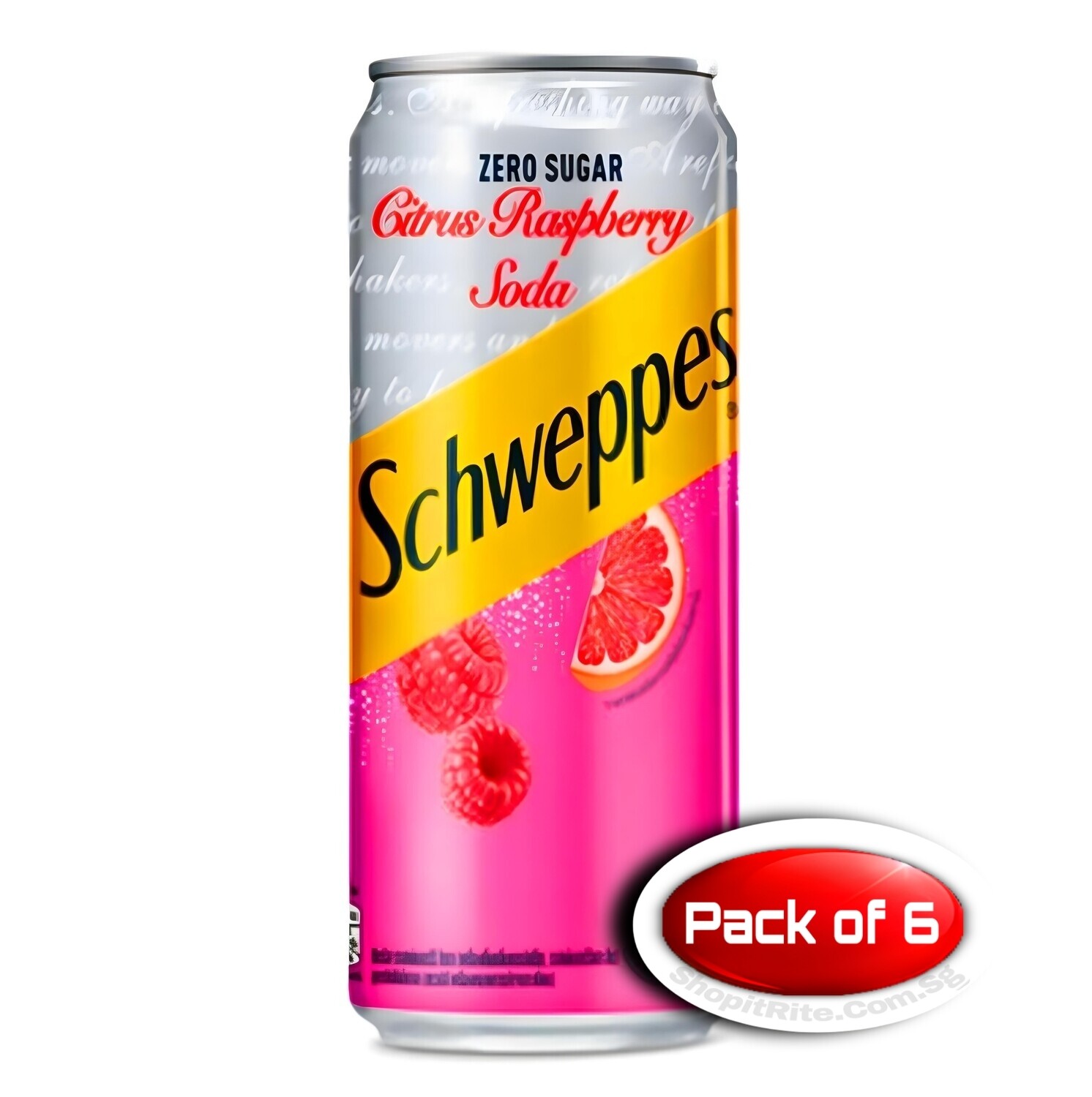 SCHWEPPES CITRUS RASPBERRY SODA 330mL 6 Cans