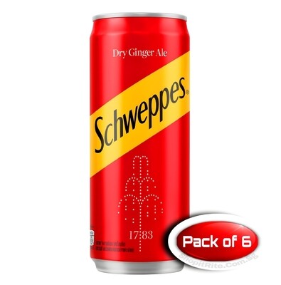 Schweppes Dry Ginger Ale 320mL 6 Cans