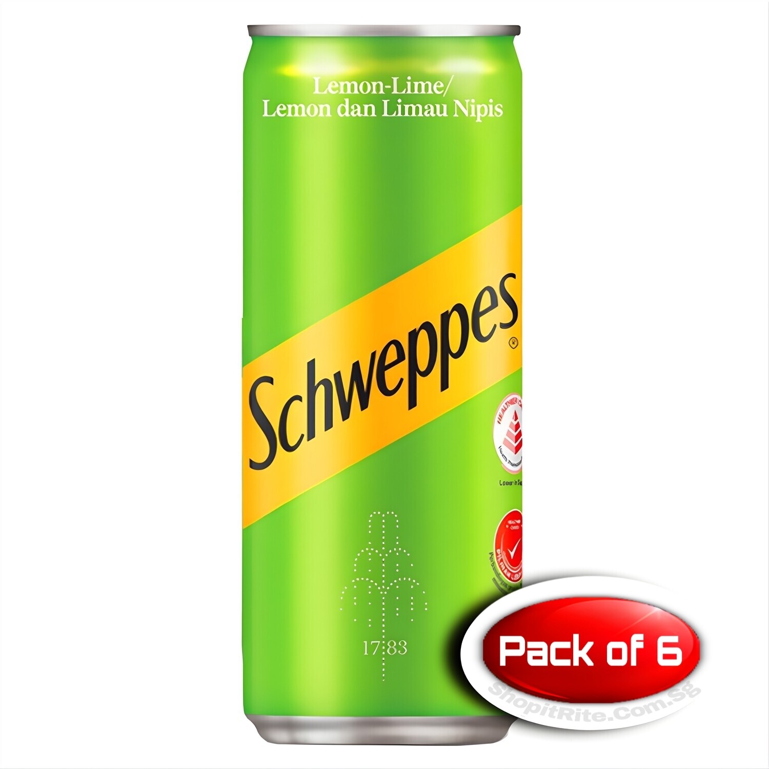 Schweppes Lemon Lime Soda 320mL 6 Cans