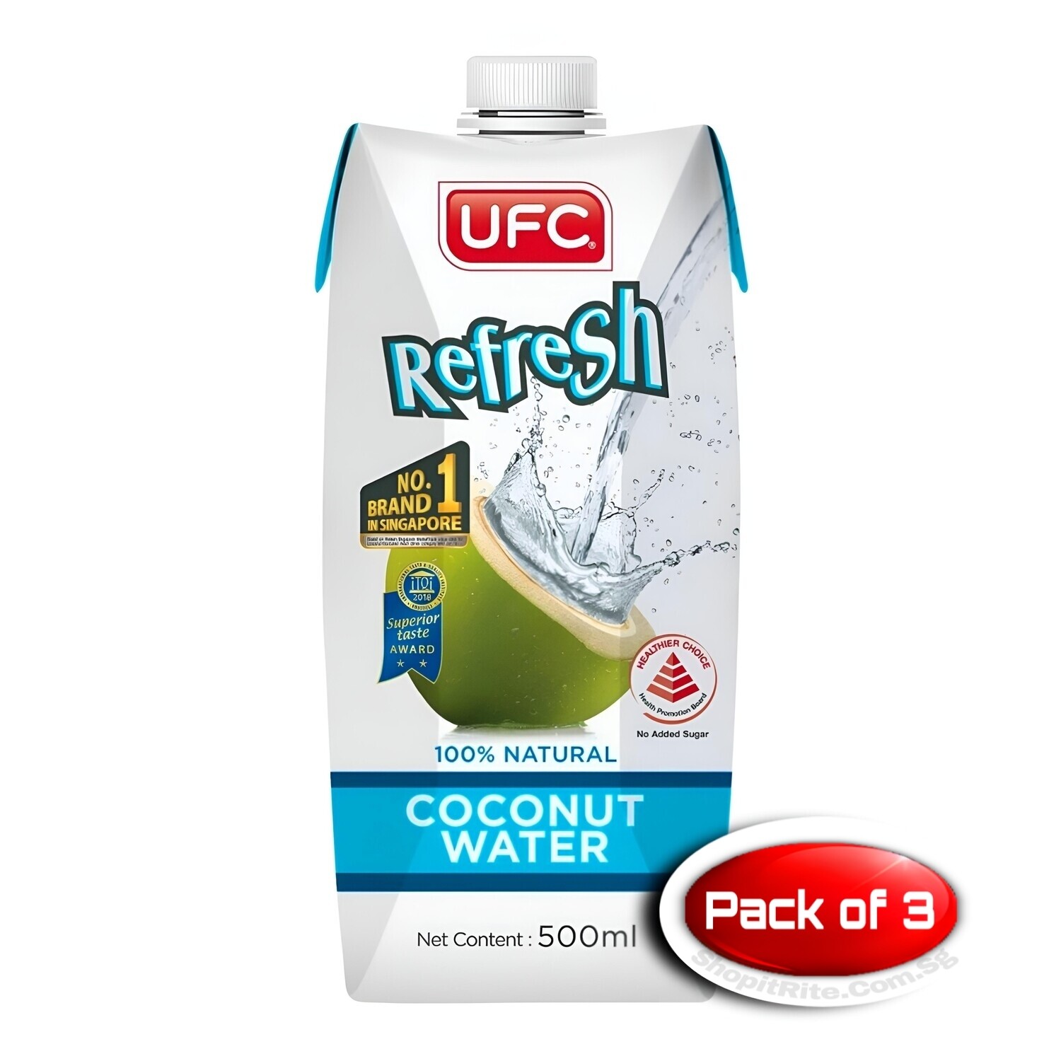 UFC Refresh Coconut Water 500ml 3 Pack
