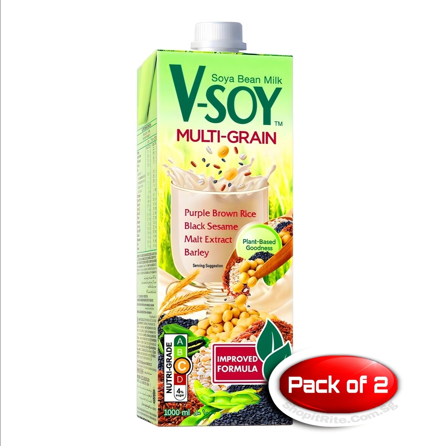 V Soy Multi Grain Cereal Soymilk 1L 2 Pack
