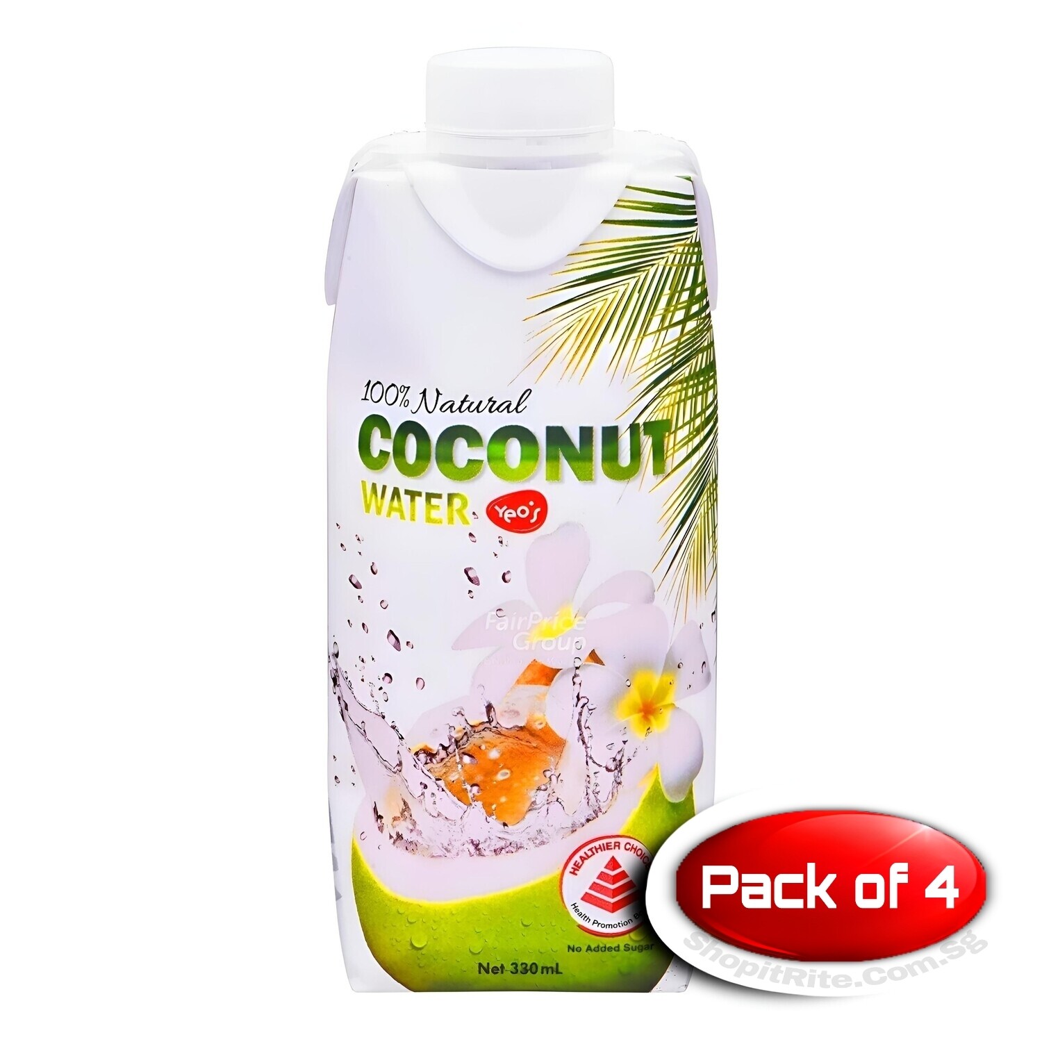 Yeo&#39;s 100% Coconut Water 330mL 4 Pack